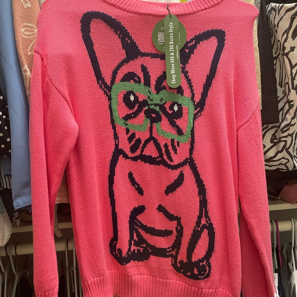 Pink French Bulldog Sweater